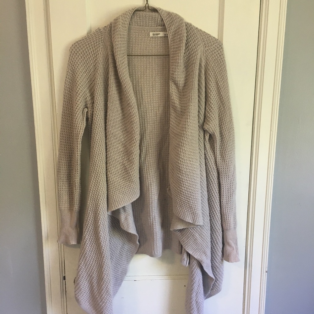Light Gray Square Oversized Cardigan